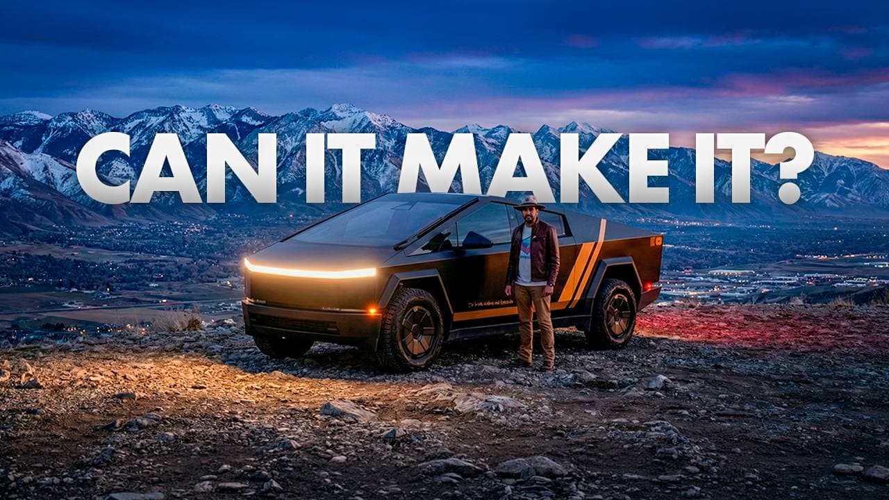 Taha Abbasi standing next to Cybertruck Kemosabe - Can It Make It? First autonomous cross-country drive